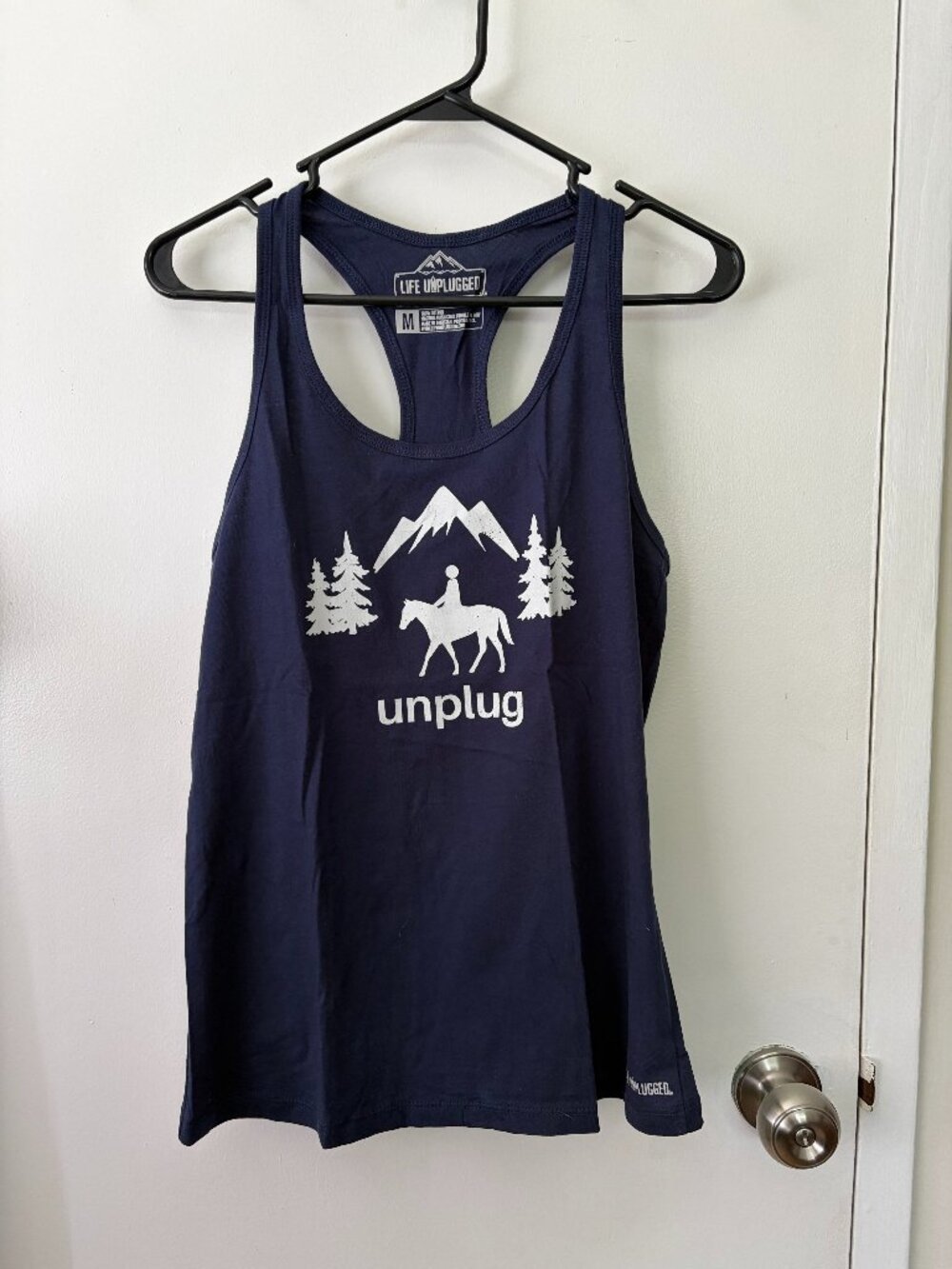 Life Unplugged Horse Navy Tank Top - Women's M